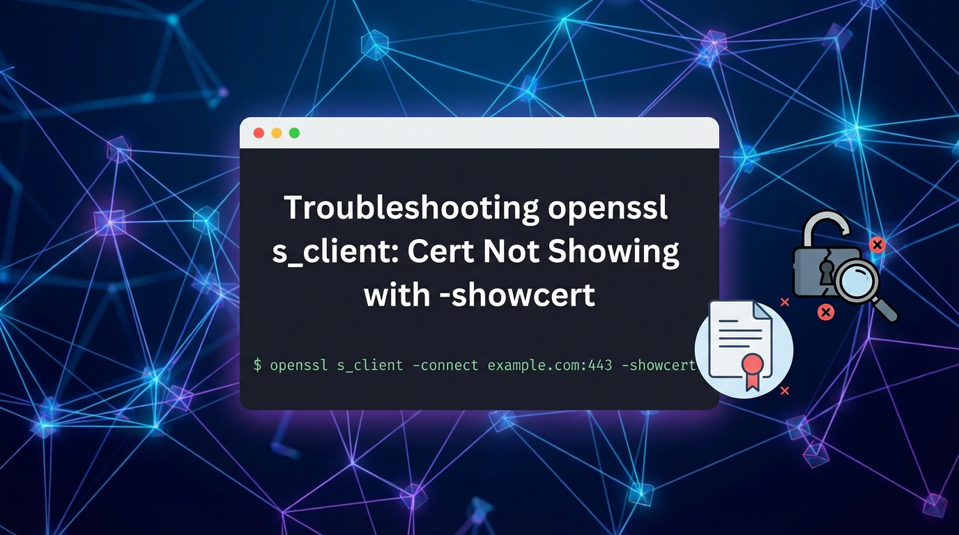 Troubleshooting `openssl s_client`: Cert Not Showing with `-showcert`