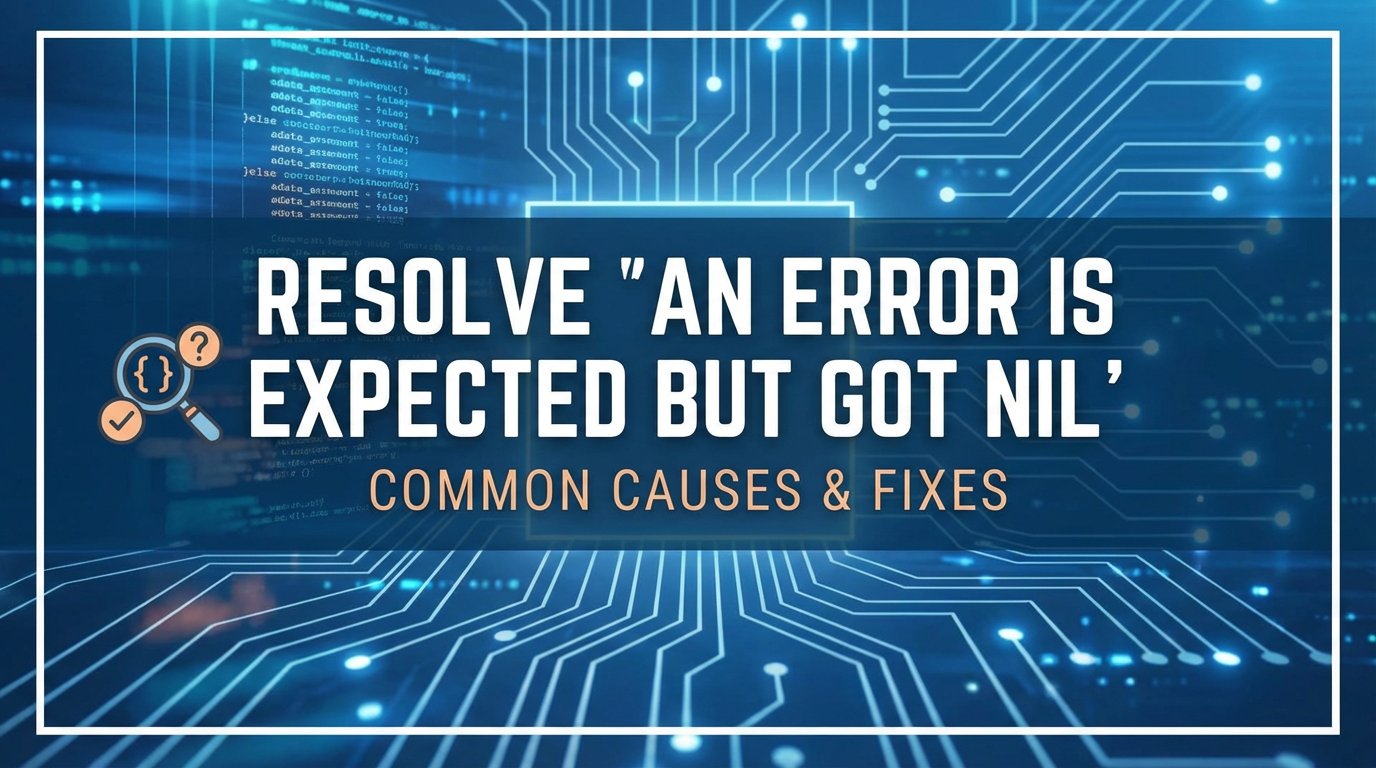 Resolve 'An Error Is Expected But Got Nil': Common Causes & Fixes