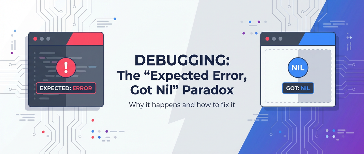 Debugging: Why an error is expected but got nil