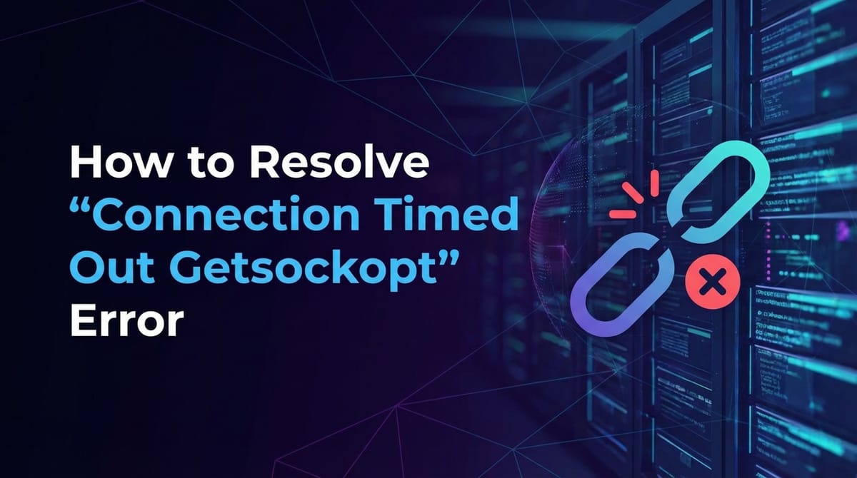 How to Resolve 'Connection Timed Out Getsockopt' Error
