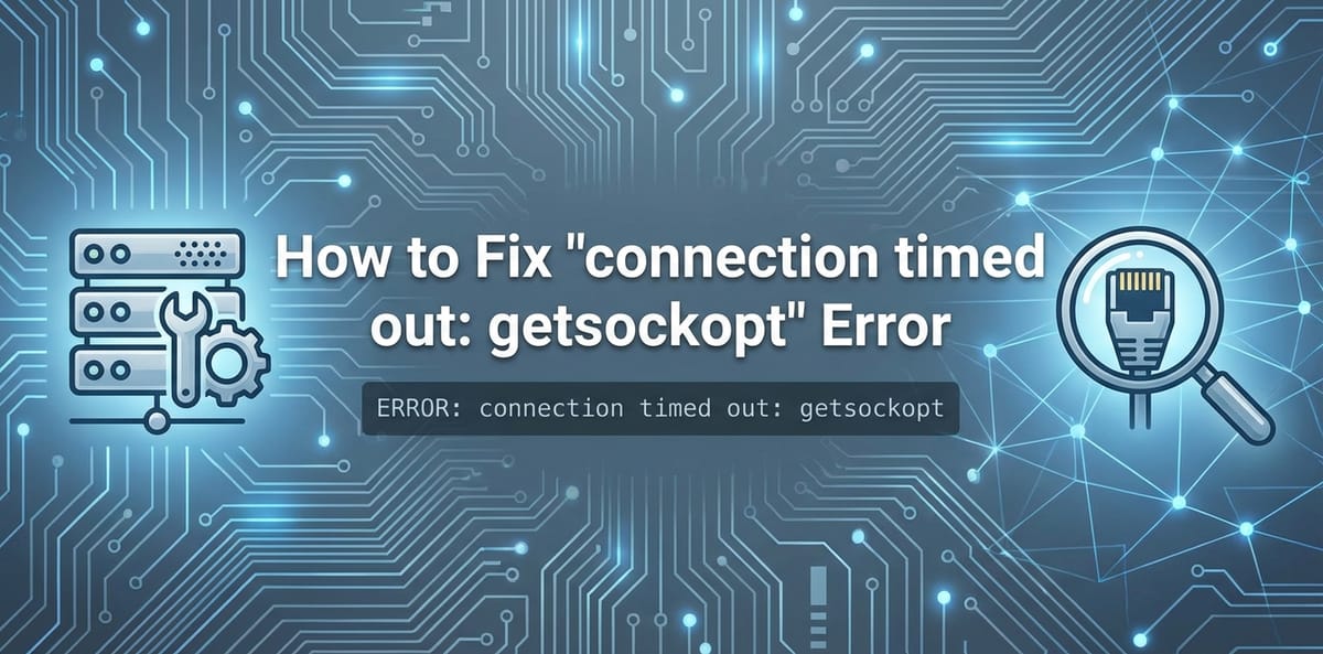 How to Fix 'connection timed out: getsockopt' Error