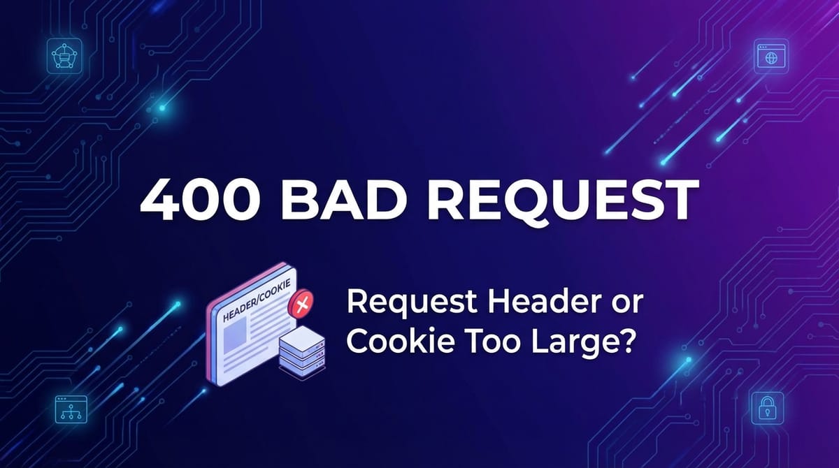 400 bad request request header or cookie too large?