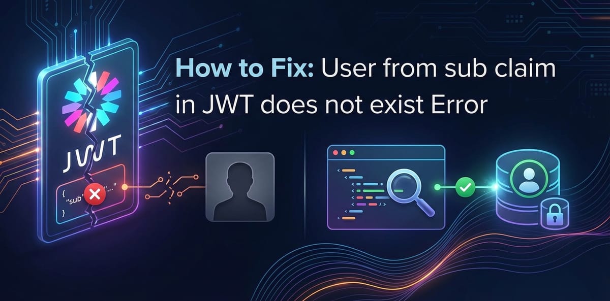 How to Fix: User from sub claim in JWT does not exist Error