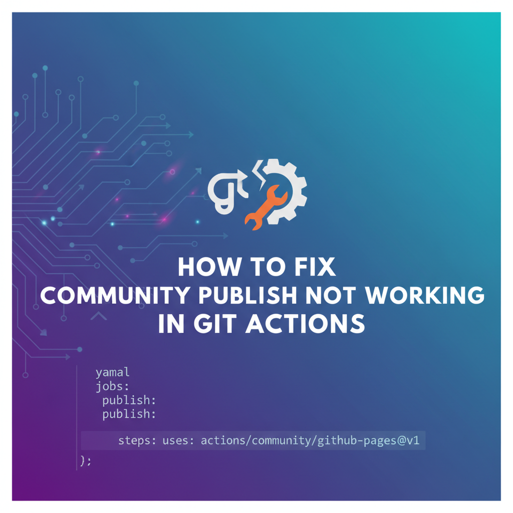 How to Fix Community Publish Not Working in Git Actions