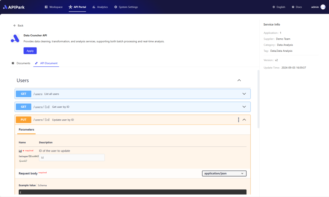 APIPark System Interface 01