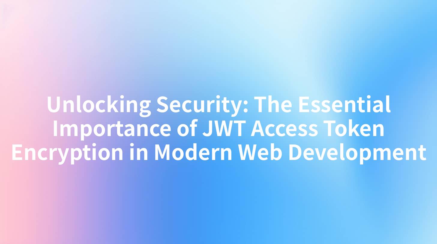 Unlocking Security: The Essential Importance of JWT Access Token Encryption in Modern Web Development