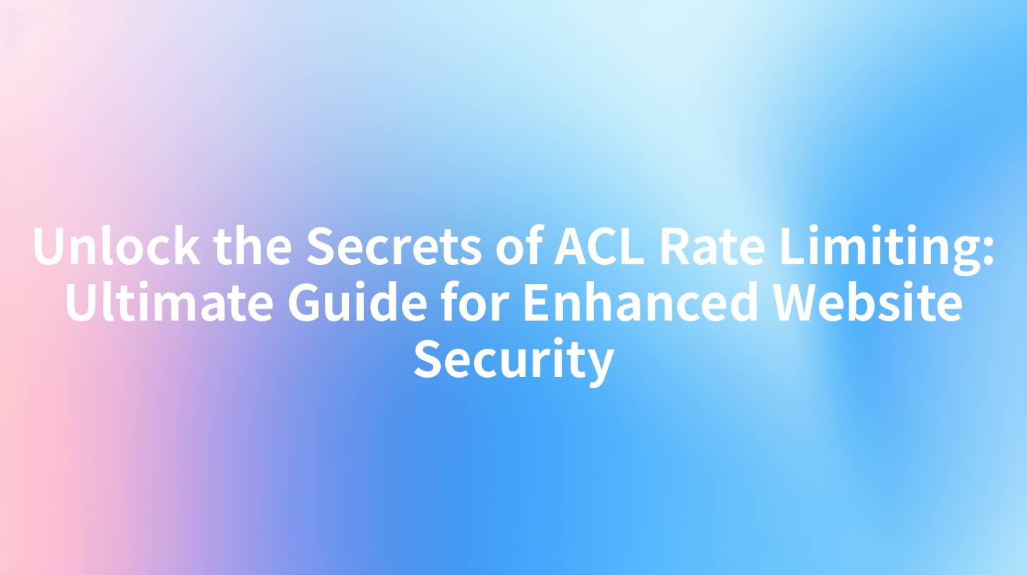 Unlock the Secrets of ACL Rate Limiting: Ultimate Guide for Enhanced Website Security