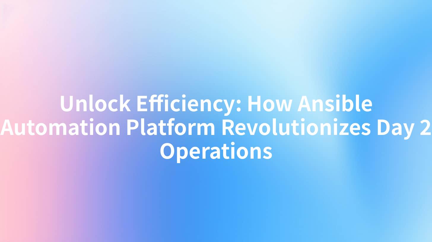 Unlock Efficiency: How Ansible Automation Platform Revolutionizes Day 2 Operations