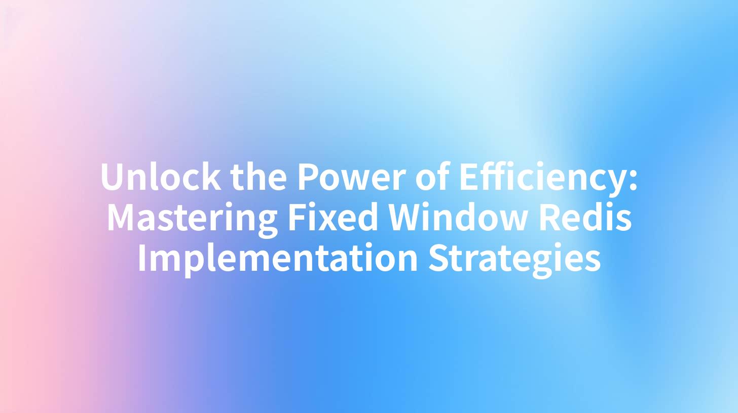 Unlock the Power of Efficiency: Mastering Fixed Window Redis Implementation Strategies