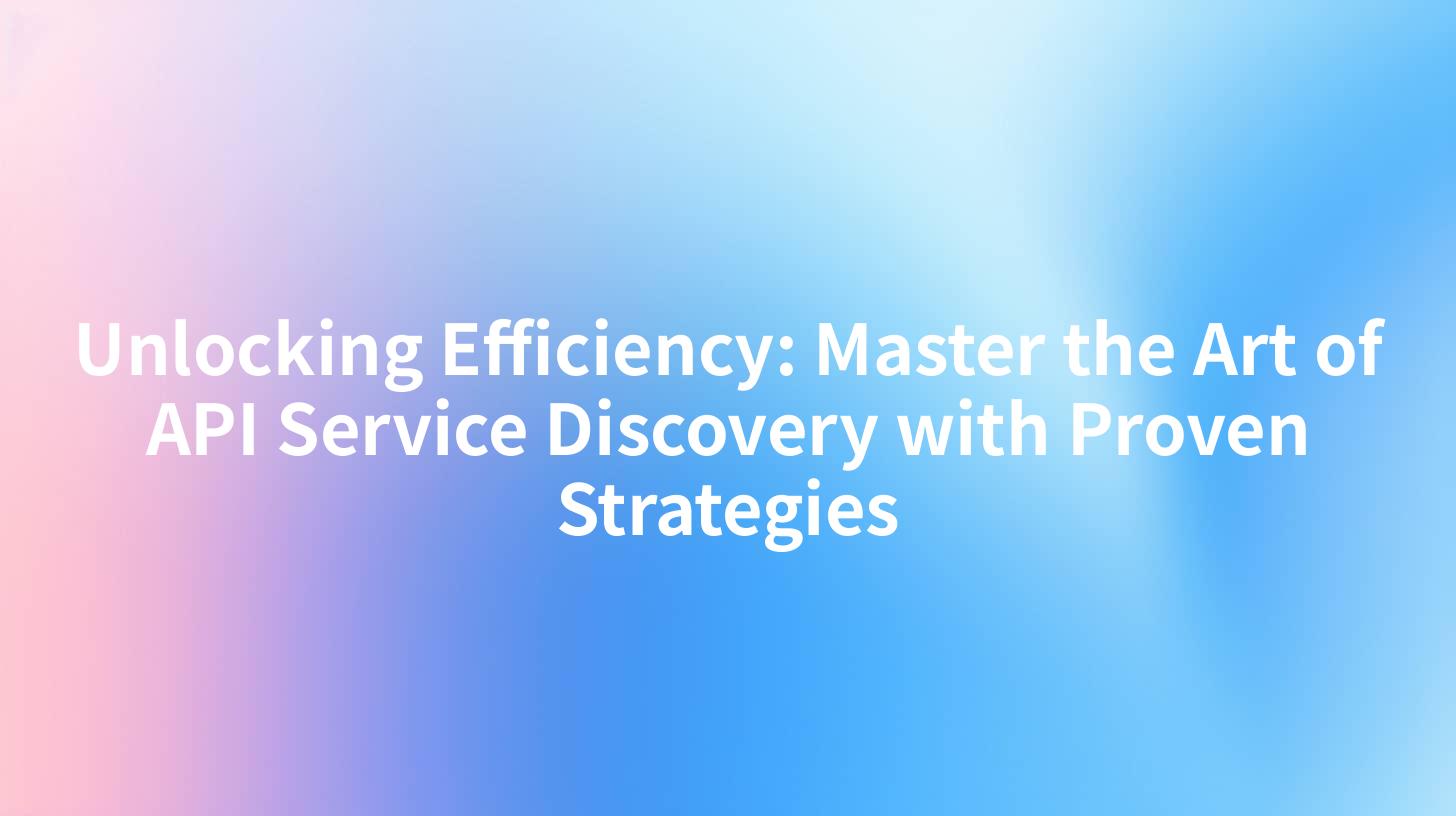 Unlocking Efficiency: Master the Art of API Service Discovery with Proven Strategies
