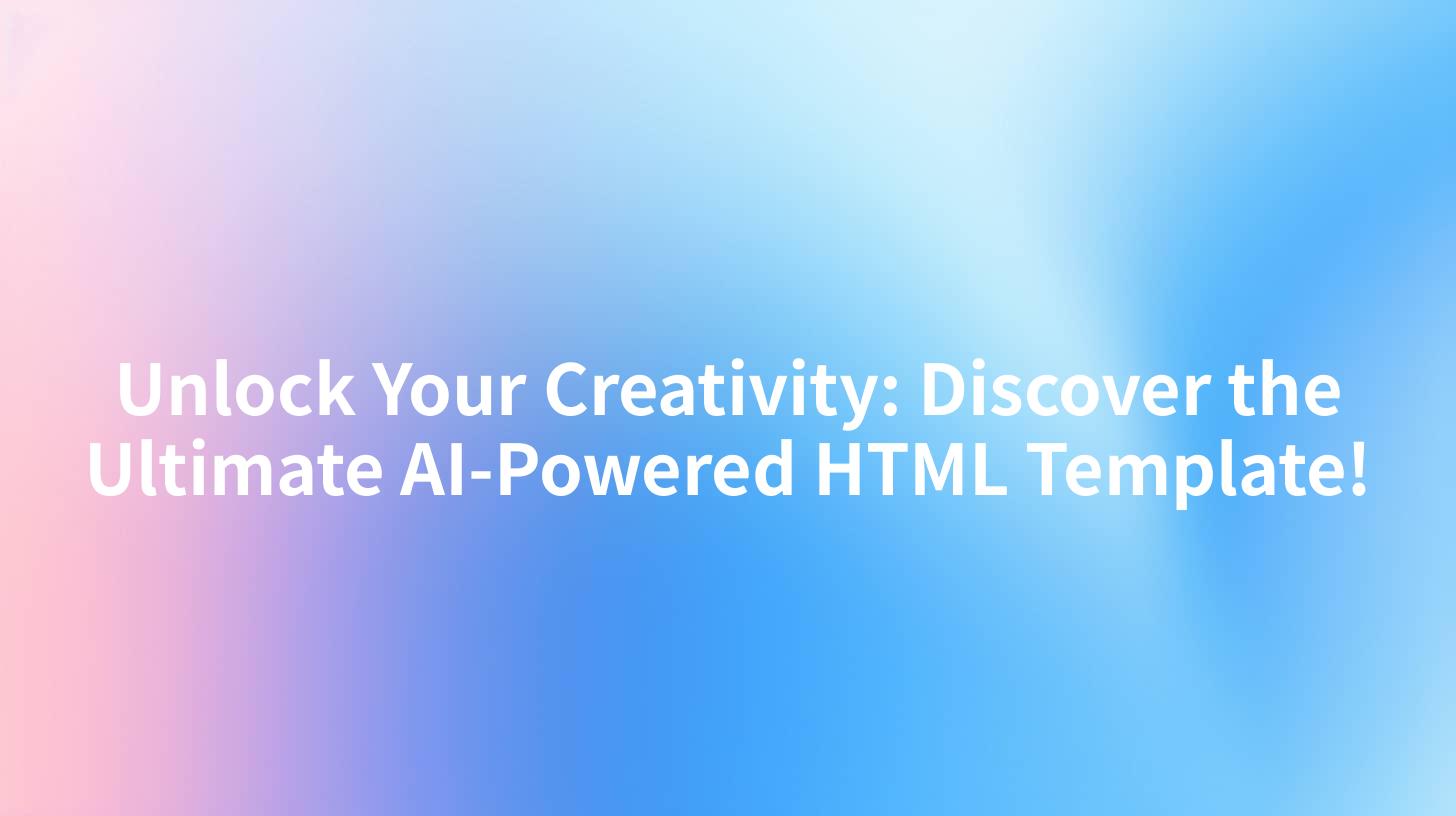 Unlock Your Creativity: Discover the Ultimate AI-Powered HTML Template!