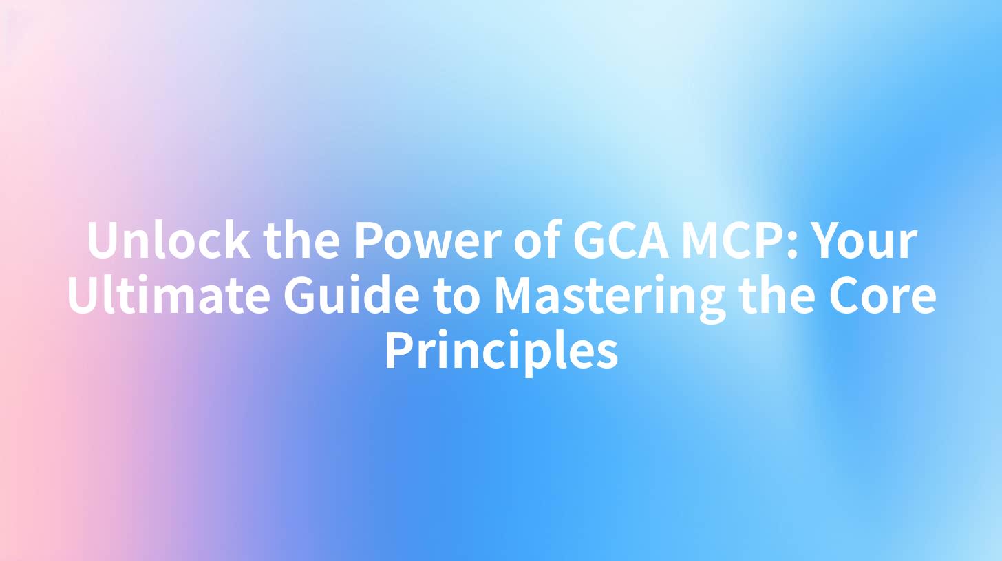 Unlock the Power of GCA MCP: Your Ultimate Guide to Mastering the Core Principles