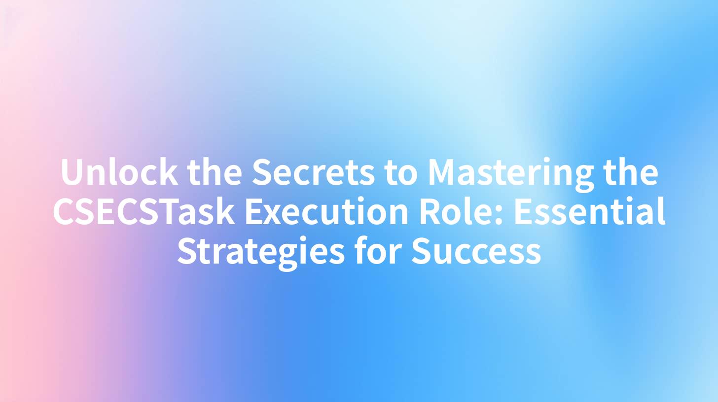 Unlock the Secrets to Mastering the CSECSTask Execution Role: Essential Strategies for Success