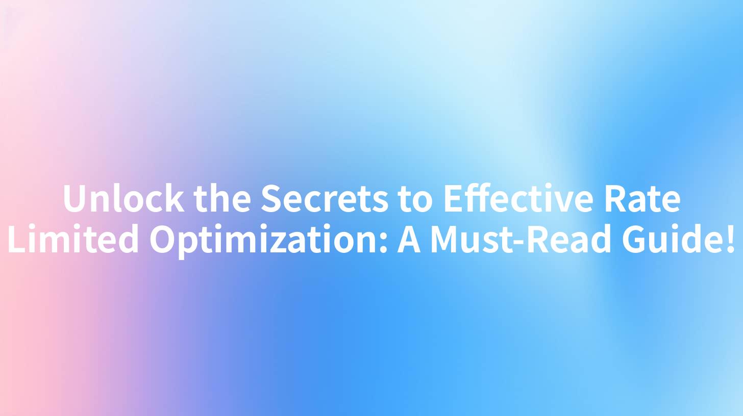 Unlock the Secrets to Effective Rate Limited Optimization: A Must-Read Guide!