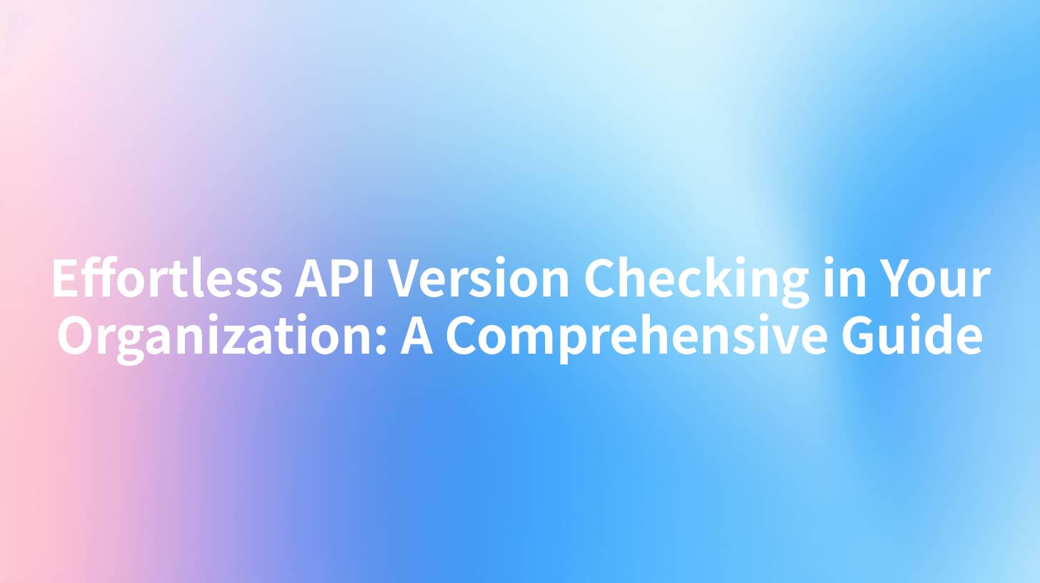 Effortless API Version Checking in Your Organization: A Comprehensive Guide