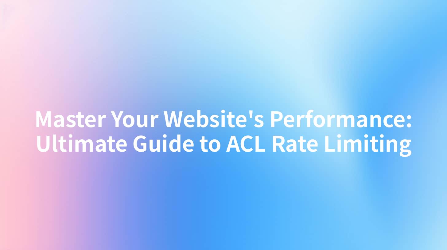 Master Your Website's Performance: Ultimate Guide to ACL Rate Limiting