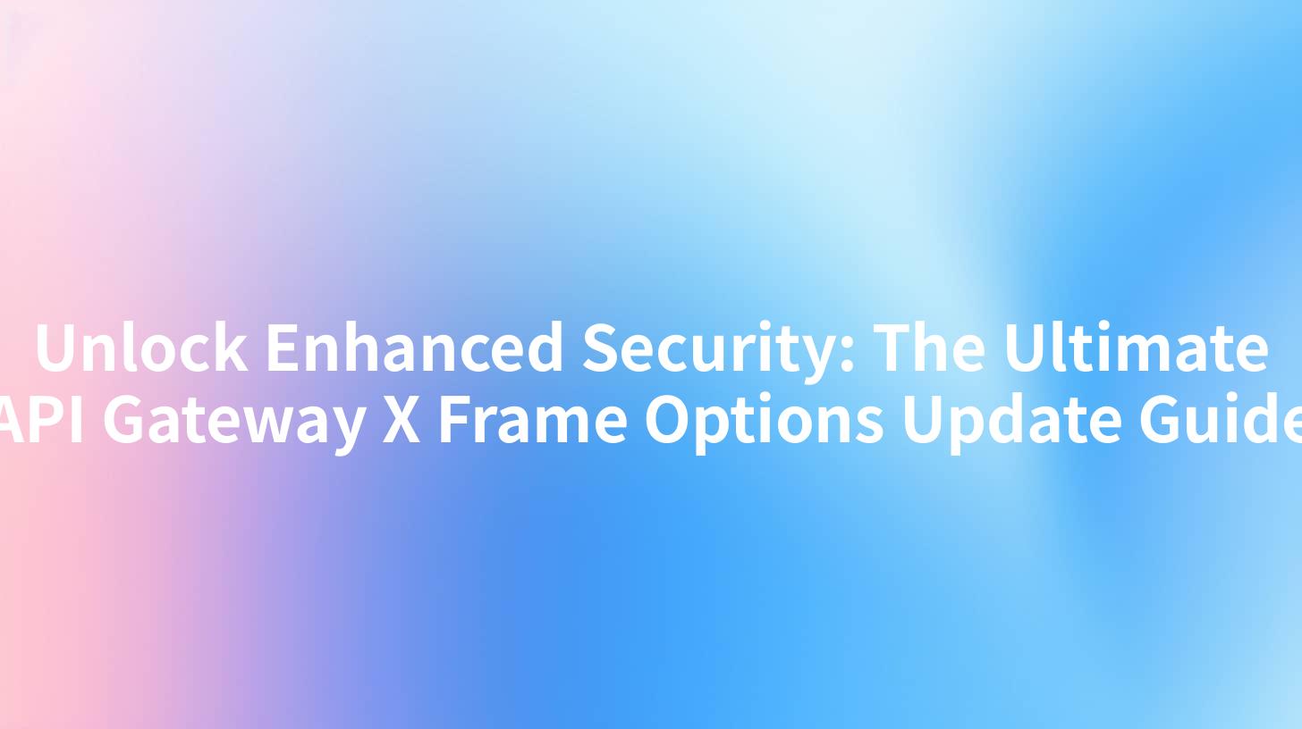 Unlock Enhanced Security: The Ultimate API Gateway X Frame Options Update Guide