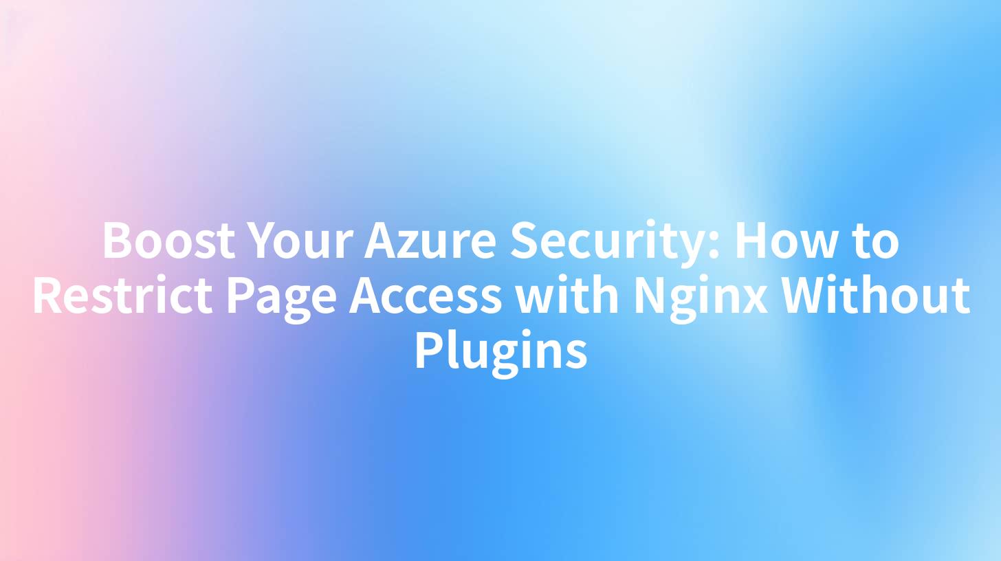 Boost Your Azure Security: How to Restrict Page Access with Nginx Without Plugins