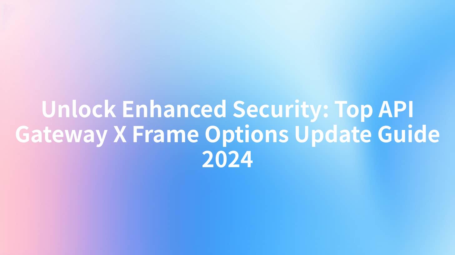 Unlock Enhanced Security: Top API Gateway X Frame Options Update Guide 2024