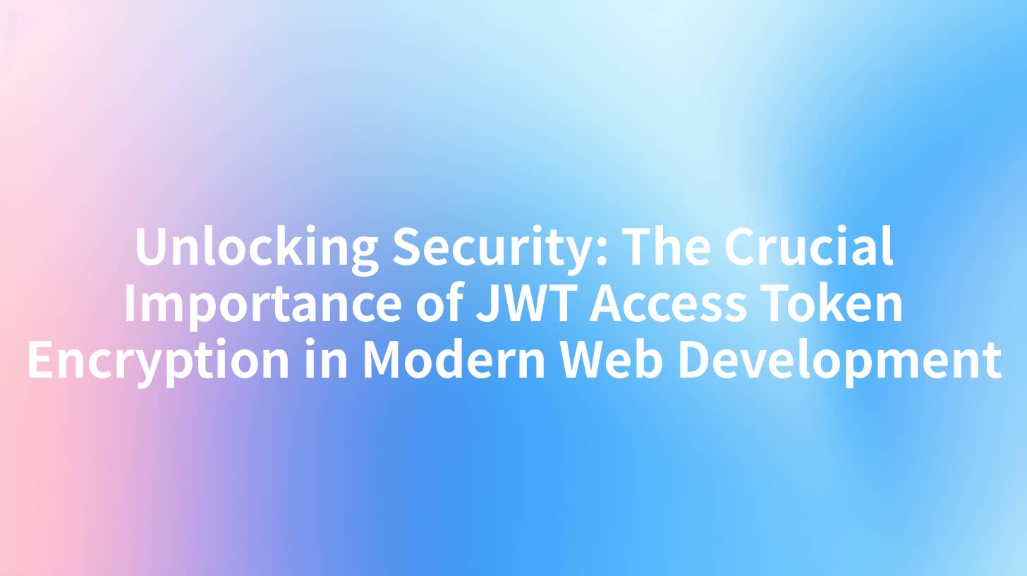 Unlocking Security: The Crucial Importance of JWT Access Token Encryption in Modern Web Development